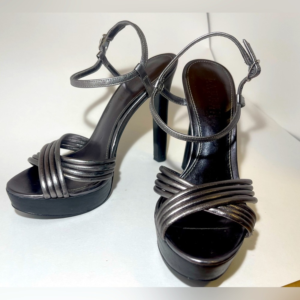 Ralph Lauren platform heels. Silver